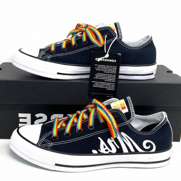 Converse Ctas Low Top Canvas Black Wedding 171213C-BLWT Custom Sneakers Women's - Picture 2 of 13